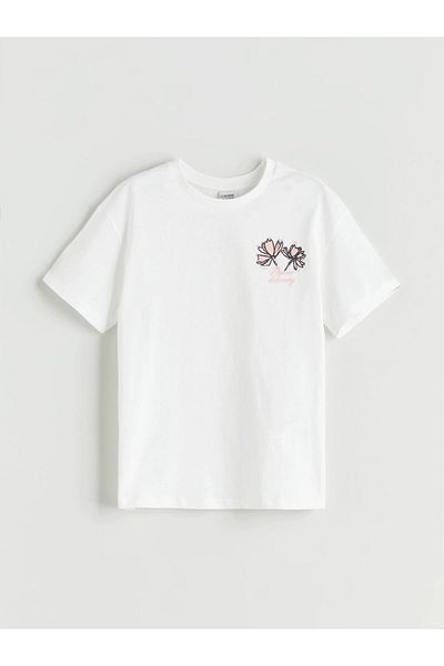 LC Waikiki New Season Crew Neck Floral Girl's T-Shirt - S5Qs49Z4