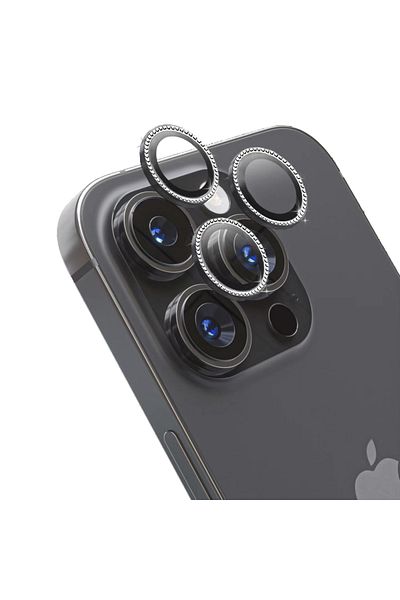 Cellara CELLARA CAMERA FILM SET FOR IPHONE 16 PRO/16 PRO MAX WITH PEBBLES - SILVER