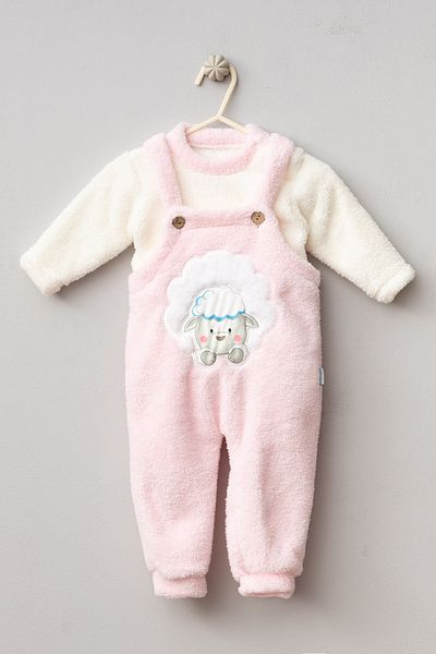 Teddy Pie Cute Lamb Patterned Wellsoft Salopet Jumpsuit