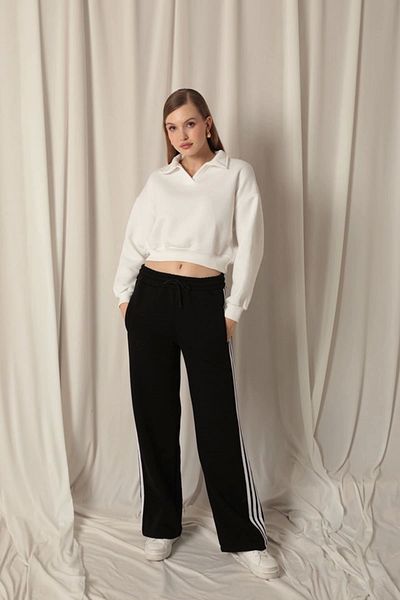 Lukas Three Thread Placket Collar Short Women's Ecru Sweat