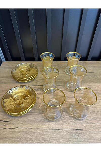 ZEKİ HEDİYELİK 6 Kişilik 12 Parça Desenli Çay Seti