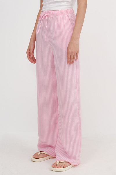 Addax Striped Wide Leg Trousers Pn3545-B7
