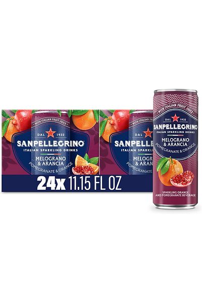 San Pellegrino Italian Sparkling Drink Melograno and Arancia, Sparkling Orange and Pomegranate Bever