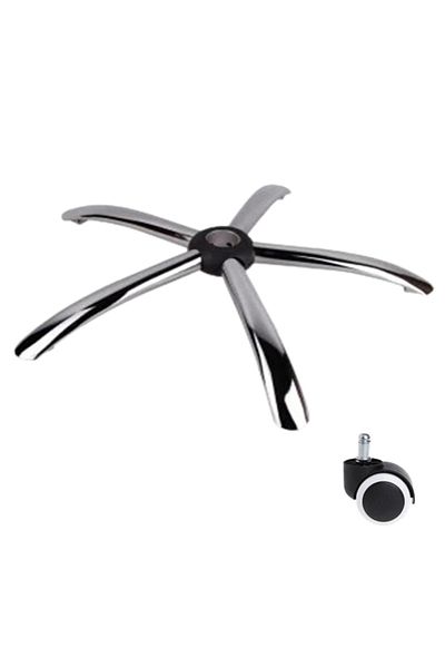 Depox Set bază pentru scaun directorial, 60 cm și roți universale, cauciuc