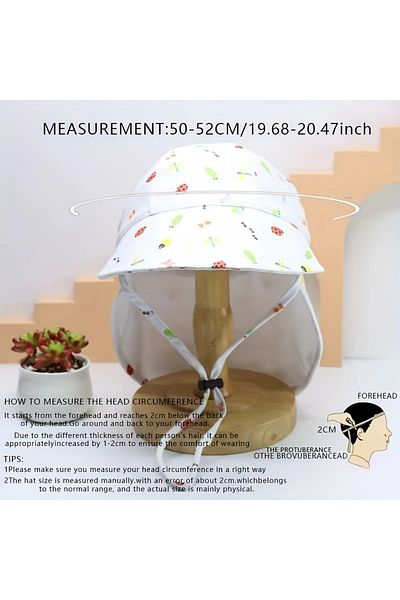 GlassySKY (3-10 Years) Cute Zebra Printed Back of the Neck Protection Hat Sun Protection Hat,Outdoor Summer Beach Vacation