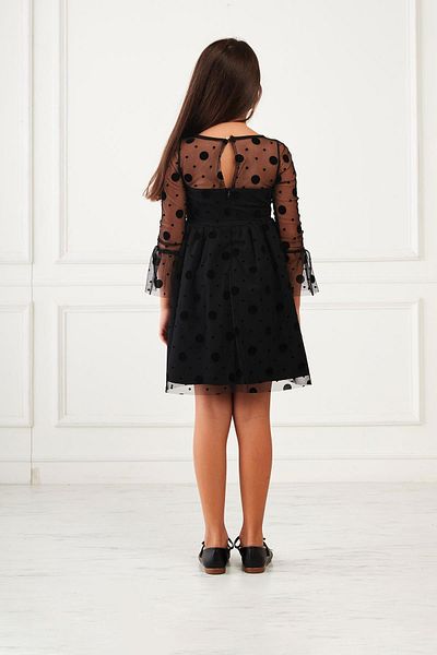 Modaviki Girl's Polka Dot Tulle Dress Black Kvc886