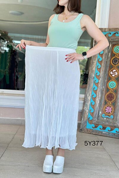 İnce Topuk Lined Chiffon Skirt 5Y377