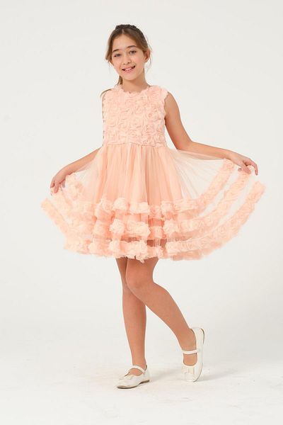 Modaviki Girl's Ruffle Detailed Evening Dress Yavruağzı Kvc1020