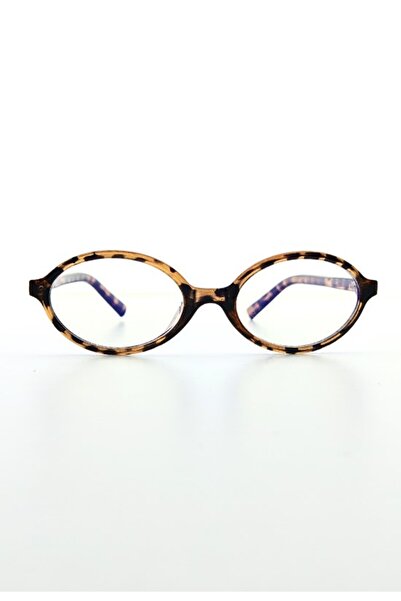 HediyeFilesi Miux Mi Leopard Ellipse Blue Light Protection Unisex Glasses with Metal Accessories Ce Certificated