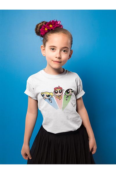 SEVBANO Tricou pentru copii unisex cu desene animate Power Puff Girls (vârsta 1-12)