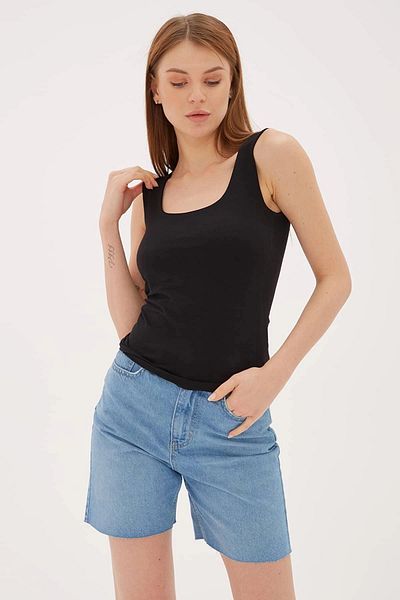 Fashion Friends Stretch Cotton Slim Fit Square Collar Thick Strap Tank Top Tank 25Y0266K1