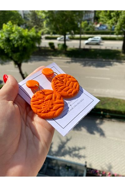VIVINCA Handmade Polymer Clay Colorful Vibrant Lightweight Earrings - Vivinca Colors of Soul Orange