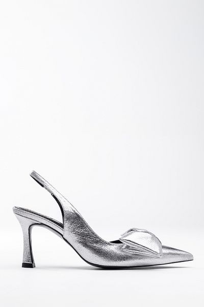 Tasarım Shiny Patent Leather Bow Detail Mary Brand Slingback Heels Women's Stiletto Evening Dress Heels