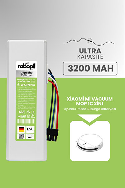 ROBOPİL Xiaomi Mi Vacuum Mop 1c 2in1 Uyumlu Batarya (ULTRA KAPASİTE) 3200mah ...