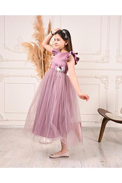 Modaviki Girl's Tutu Glitter Evening Dress Purple Kvc3009