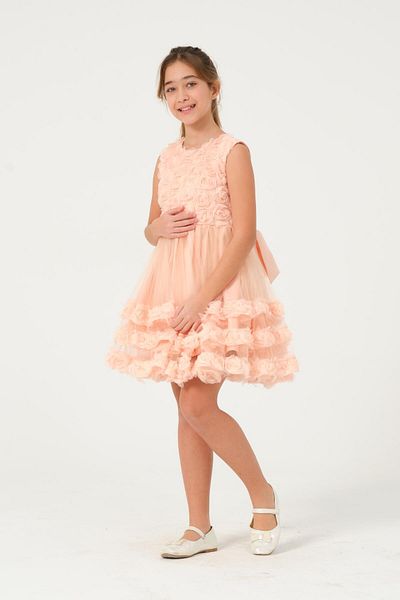 Modaviki Girl's Ruffle Detailed Evening Dress Yavruağzı Kvc1020