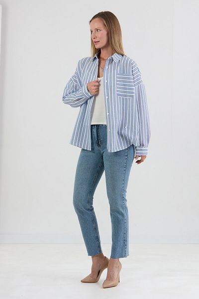 Fulla Moda Cămașă oversize cu corp în dungi
