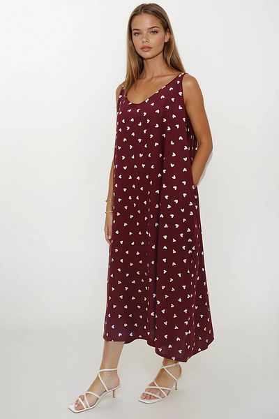 VAGGON Γυναικείο φόρεμα με διπλή τσέπη με μοτίβο casual κοπής Vs00271