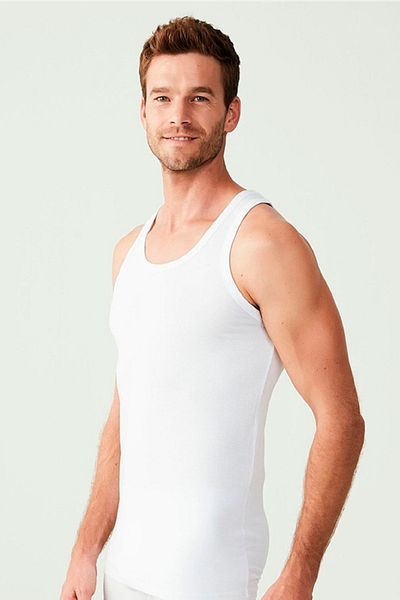 Morven Men's White Basic Plain 100% Cotton Undershirt