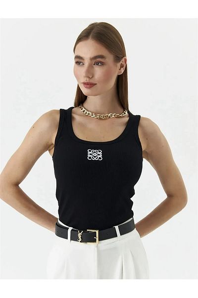 My Blog Black Embroidery Tank Top
