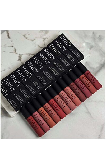 fanity مجموعة أحمر شفاه سائل غير لامع من فانيتي، 12 قطعة - ألوان متعددة