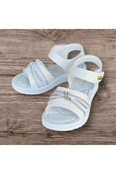 İpek solmax dámské dětské bílé kamenné ortopedické sandály na suchý zip