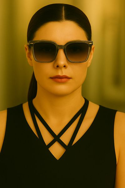 Merand Unisex Gray Transparent Square Frame Uv400 Sunglasses