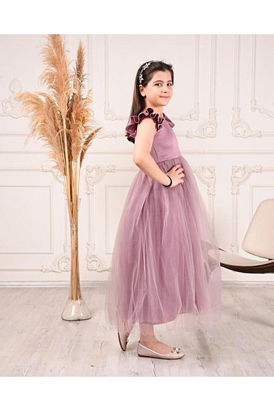Modaviki Girl's Tutu Glitter Evening Dress Purple Kvc3009