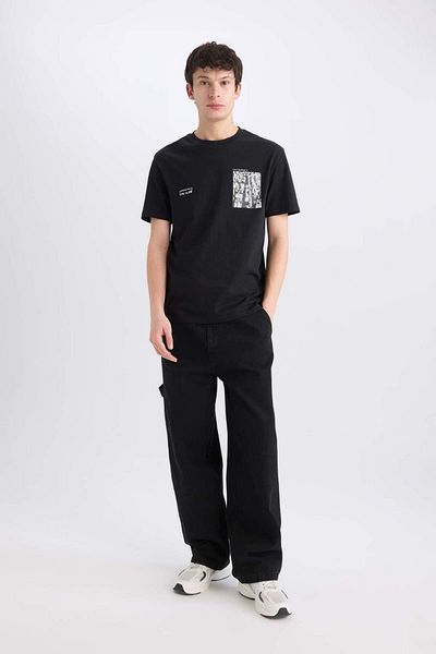 DeFacto Cotton Regular Fit Crew Neck Printed Short Sleeve T-Shirt