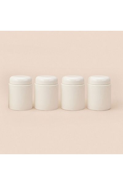 MATMEL 4-Piece Mini Porcelain Spice Rack - White