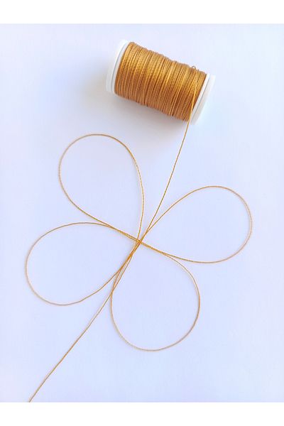 Eskişehir hobi sanat 40 μέτρα καθαρό χρυσό κίτρινο χρώμα 0,4 mm κορδόνι Tasbih