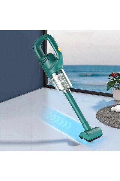 bzstore Aspirator Portabil fara Fir, Flippy, Incarcare USB, Pentru Casa si Masina, Autonomie 45 min, Verde
