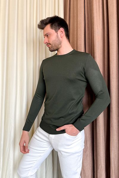 ModaPlaza Men's Crew Neck Long Sleeve Knitwear Sweater 4200