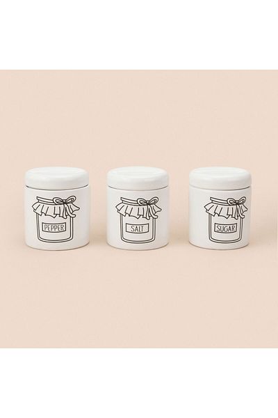 MATMEL Home 25028 Almira 3-Piece Spice Rack - White
