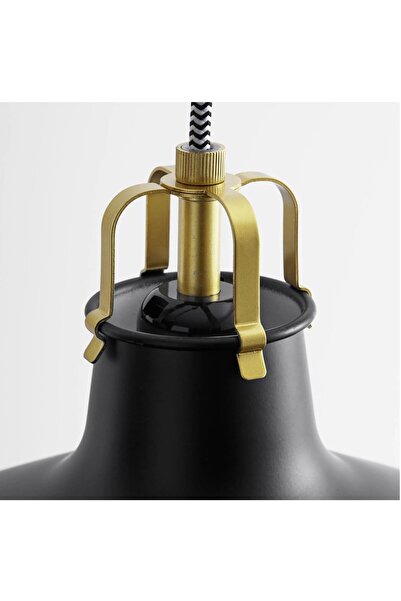 IKEA QUALİTY Sarkıt Lamba Çap 38 Cm İkea Tavan Lambası Siyah Renk Çelik Sarkıt Avize