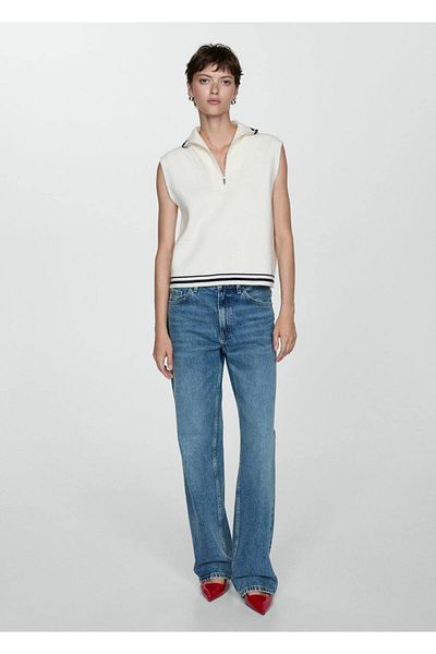 MANGO Woman Knitwear Zipper Vest