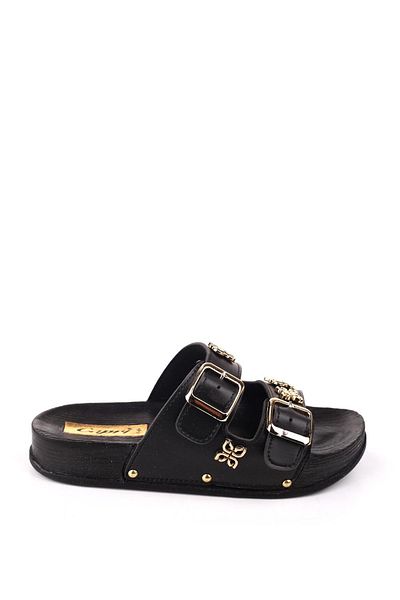 Papuçsepeti Shoe Basket 4744 Women's Comfortable Sole Orthopedic Daily Buckle Slippers