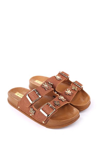Papuçsepeti Shoe Basket 4744 Women's Comfortable Sole Orthopedic Daily Buckle Slippers