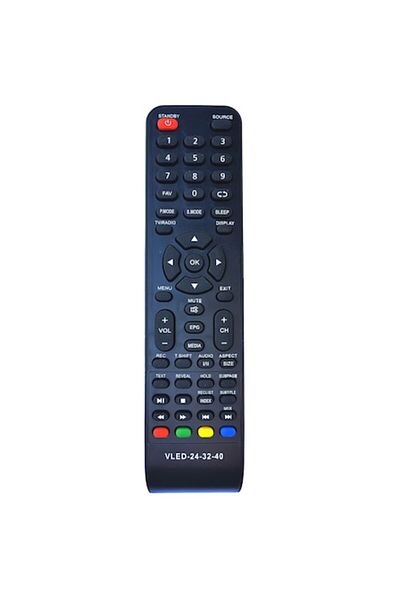 Bogadini Universal Remote Control For Vortex Vled-24-32-40 Lcd/led, Plug & Play, Black