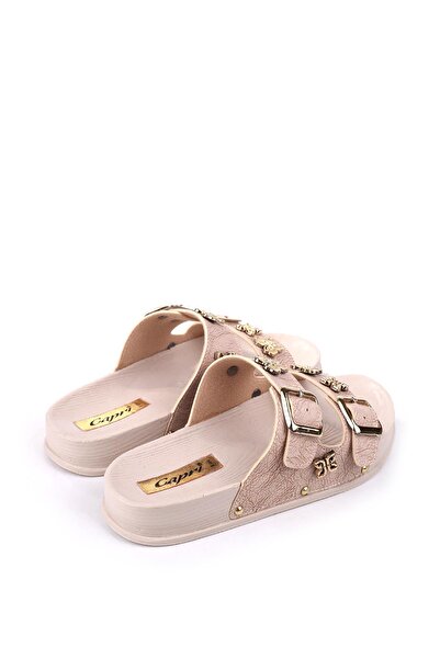 Papuçsepeti Shoe Basket 4744 Women's Comfortable Sole Orthopedic Daily Buckle Slippers