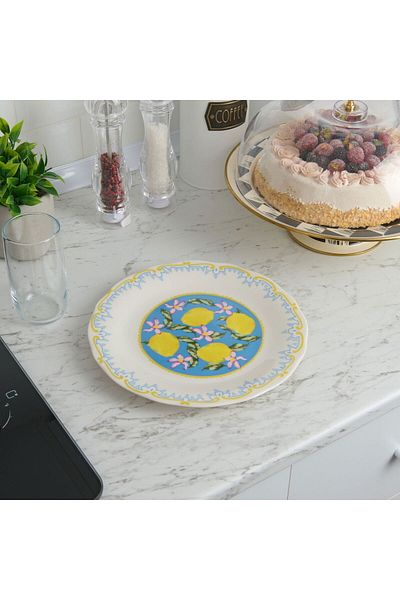 MATMEL Kitchen Limecello Porcelain Serving Plate - Colored - 27 cm