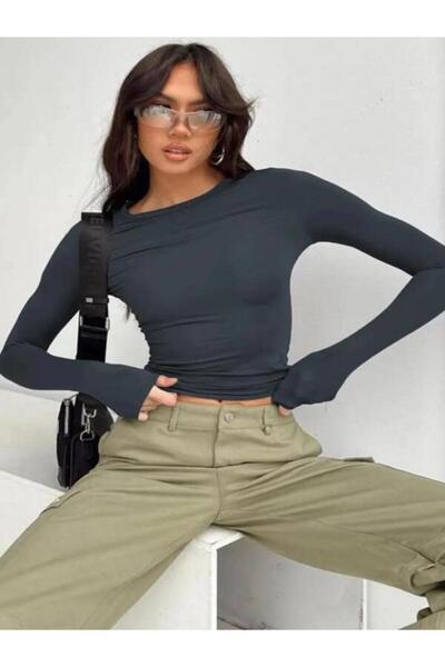 BEFS STORE μακρυμάνικο λύκρα ελαστικό και άνετο ύφασμα με λαιμόκοψη