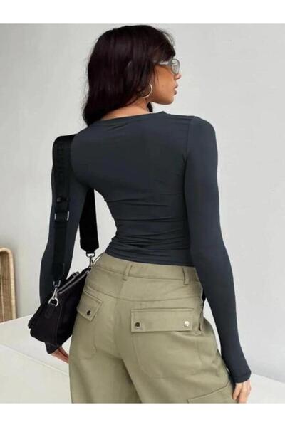 BEFS STORE μακρυμάνικο λύκρα ελαστικό και άνετο ύφασμα με λαιμόκοψη