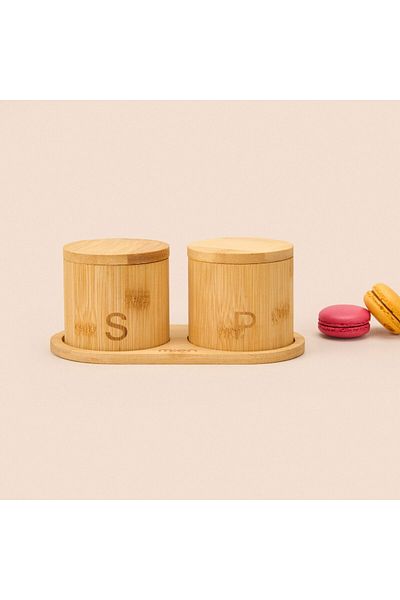 MATMEL Bamboo 2-Piece Spice Rack - Light Brown