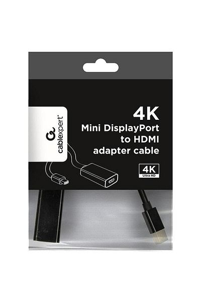 Gembird Adaptor video Gembird A-mDPM-HDMIF4K-01, Mini-DisplayPort (T) la HDMI (M), 4K la 30Hz, Negru
