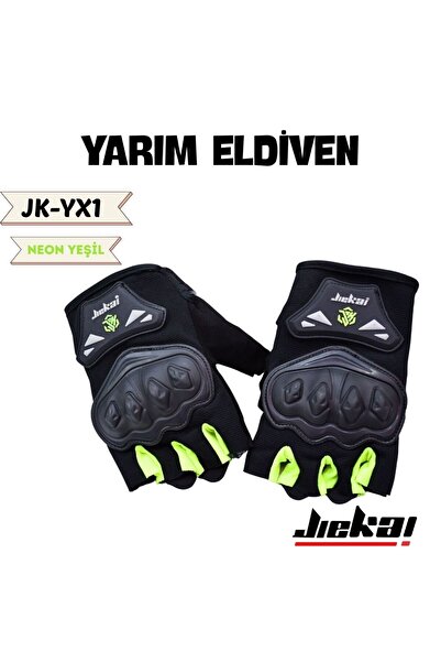 JİEKAİ Jiekai Ji̇ekai̇ Jk-Yx Half Glove Protection * Neon Green * Full Fit