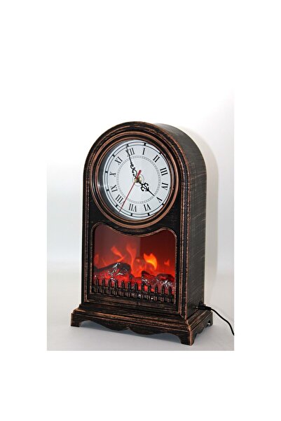 DEKORANLA Şömine ve saatli LED ışıklı dekoratif ürün, şık ve aydınlatıcı tasa...