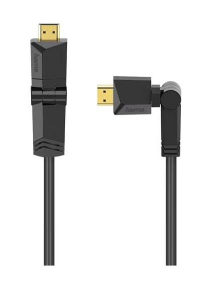 Hama Hama 205011 Swivel HDMI Ethernet Cable, 1.5m, 4K, gold-plated (Black)