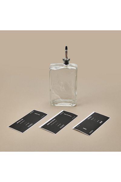 MATMEL Glass Oil Vinegar Bowl - Transparent / Black - 750 ml
