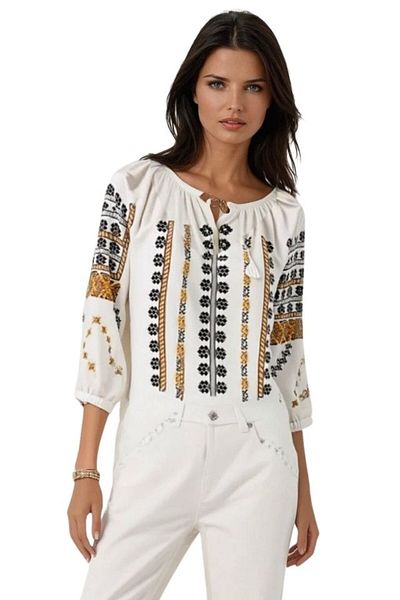 rody's forever Women's blouse type R25 white/gray, size L